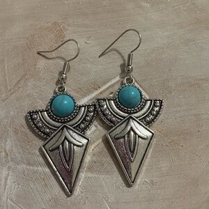 Silver and Turquoise Dangle Earrings